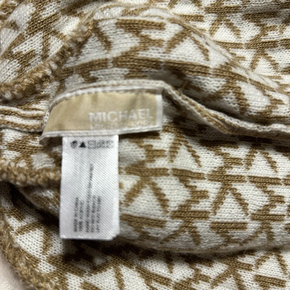 Michael Kors Gold & Cream Logo MK Patterned Beanie